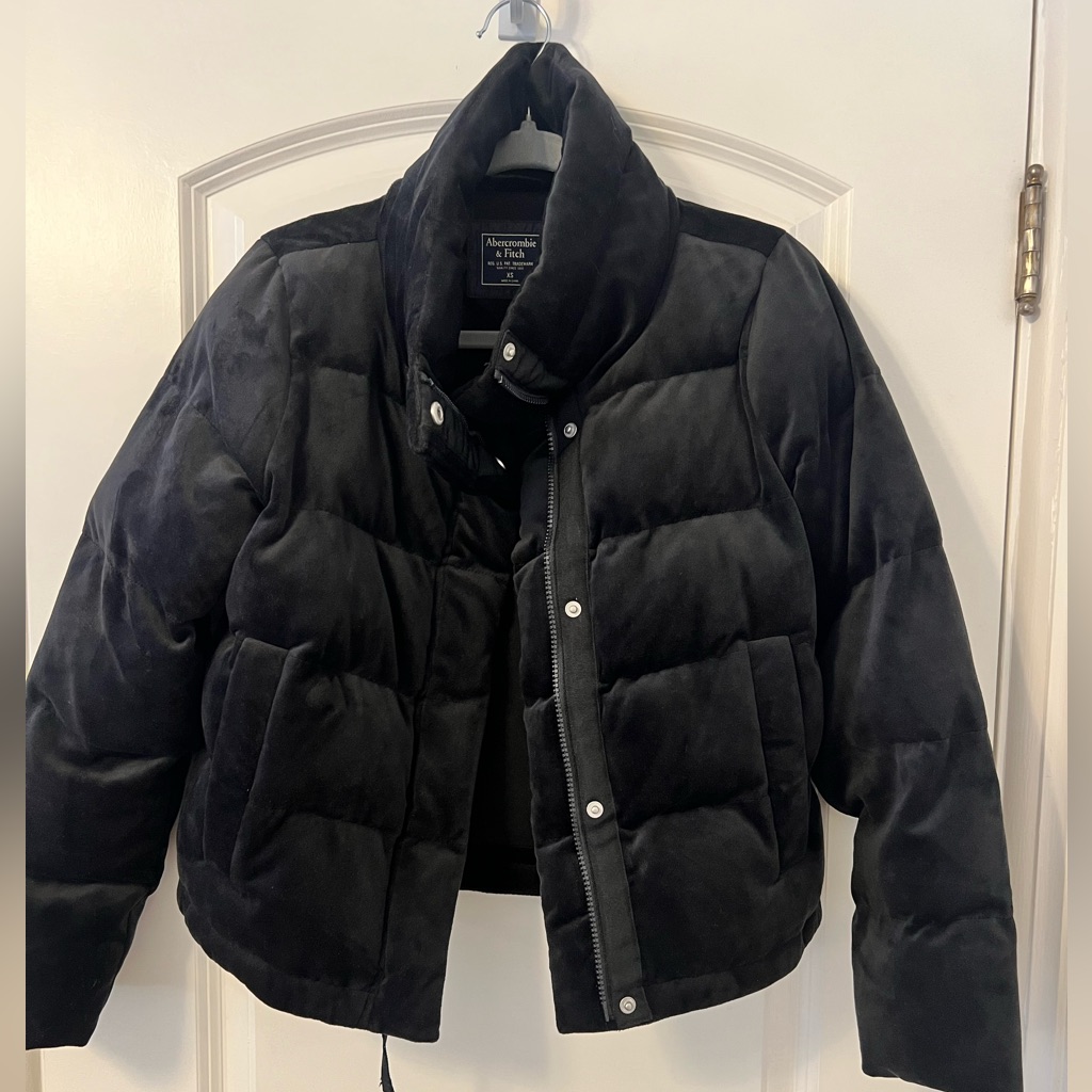Abercrombie Black Velvet Puffer Bomber Xs